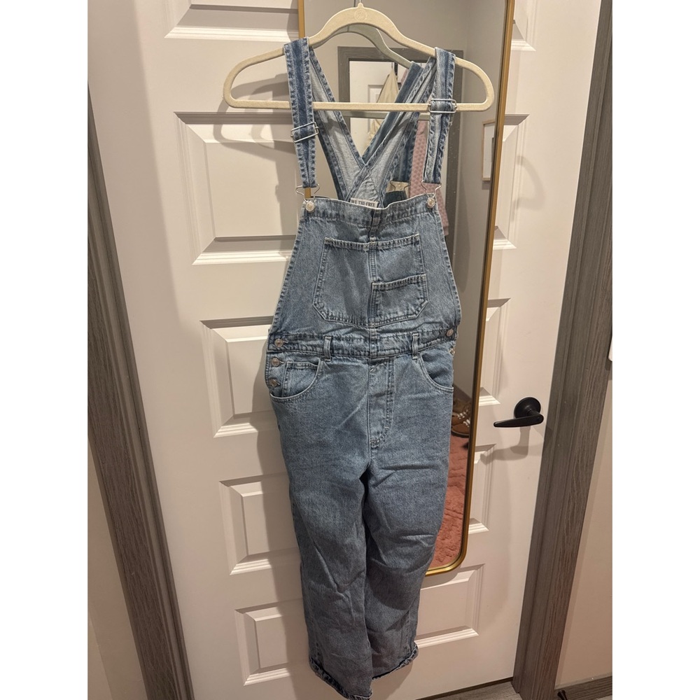 Free People We The Free Women's Ziggy Overalls Medium Powder Blue